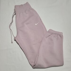 NWT Nike Oversized Fleece High Rise Fit Sweatpants Pink Taupe sz S